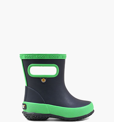 Skipper Solid Kids' Rain Boots in Navy/Green for $32.49