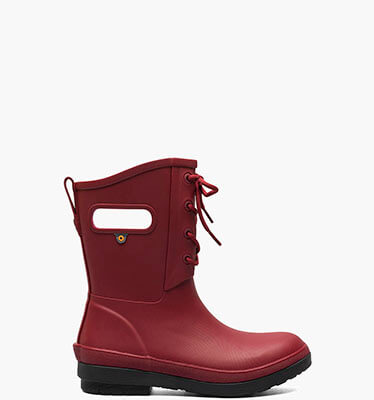 Amanda II Lace Women's Waterproof Lace Up Rain Boots in Cranberry for $94.90