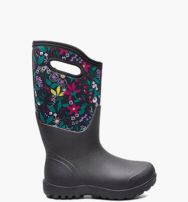 Neo-Classic Tall Cartoon Flowers Women's Winter Boots in Black Multi for $129.90