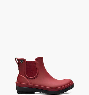 Amanda Chelsea II Women's Waterproof Slip On Rain Boots in Cranberry for $80.49