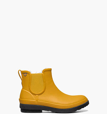 Amanda Chelsea II Women's Waterproof Slip On Rain Boots in Saffron for $75.49