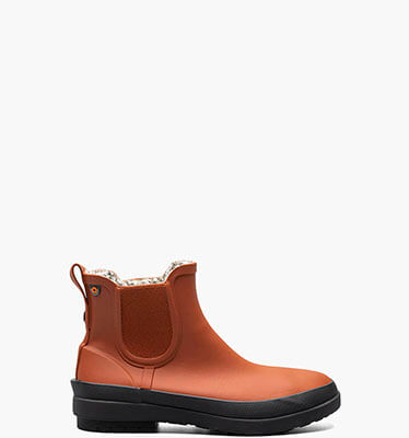 Amanda Chelsea II Women's Waterproof Slip On Rain Boots in Burnt Orange for $84.90