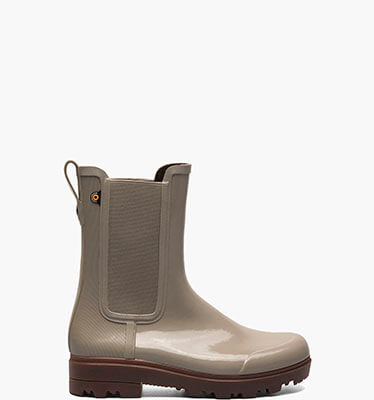Holly Tall Chealsea Shine Women's Rain Boot in Taupe for $80.49