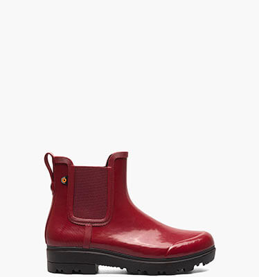 Holly Chelsea Shine Women's Rain Boots in Cranberry for $73.49