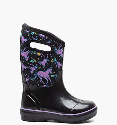 Classic II Unicorn Kids' Insulated Rain Boots in Black Multi for $63.99