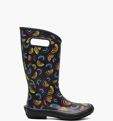 Rainboots Wild Rainbow Women's Rain Boots in Black Multi for $69.99