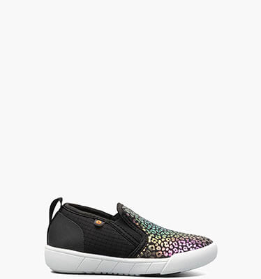 Kicker II Slip On Rainbow Leopard Kid's Outdoor Shoes in Black Multi for $75.00