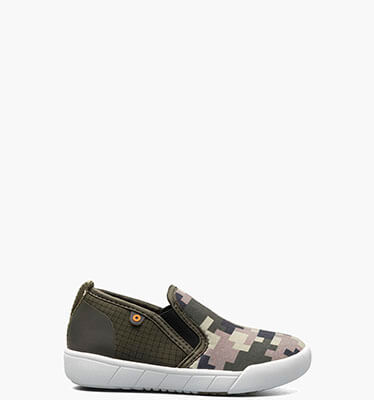 Kicker II Slip On Medium Camo Kid's Outdoor Shoes in Army Green for $75.00
