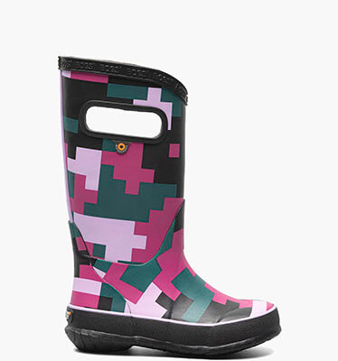 Rainboot Big Camo Kid's Rainboots in Black Multi for $51.99