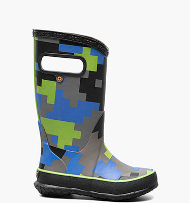 Rainboot Big Camo Kid's Rainboots in Black and Green for $51.99