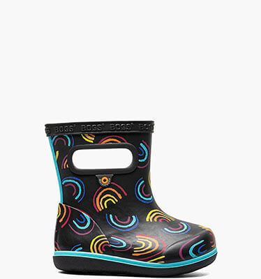 Skipper II Wild Rainbows Kid's Rainboots in Black Multi for $41.99