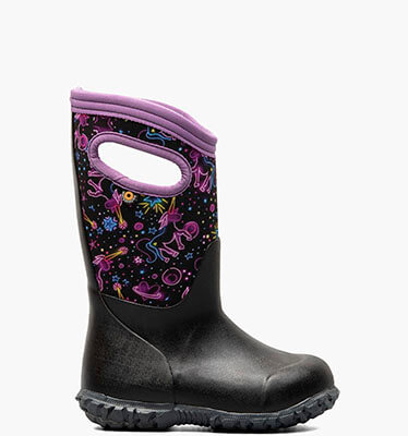 York Neon Unicorn Kid's Rainboots in Black Multi for $85.00