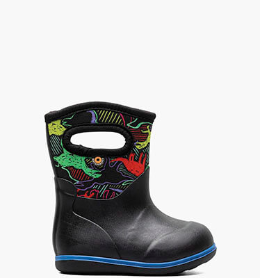 Baby Classic Neon Dino Toddler Rainboots in Black Multi for $75.00