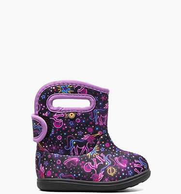 Baby Bogs II Neon Unicorn Toddler Rainboots in Black Multi for $55.00