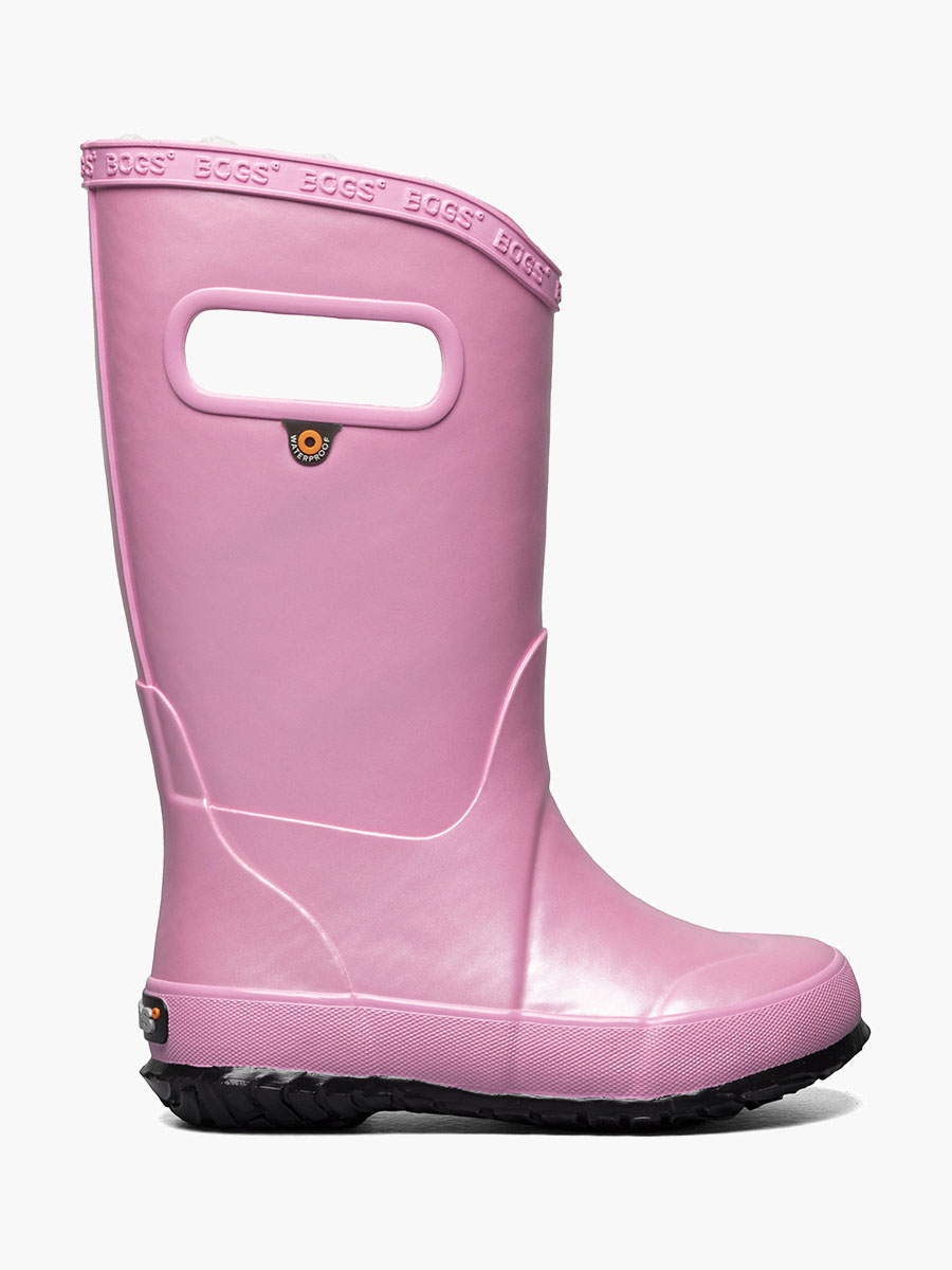Rainboot Metallic Plush Kids Insulated Rain Boots