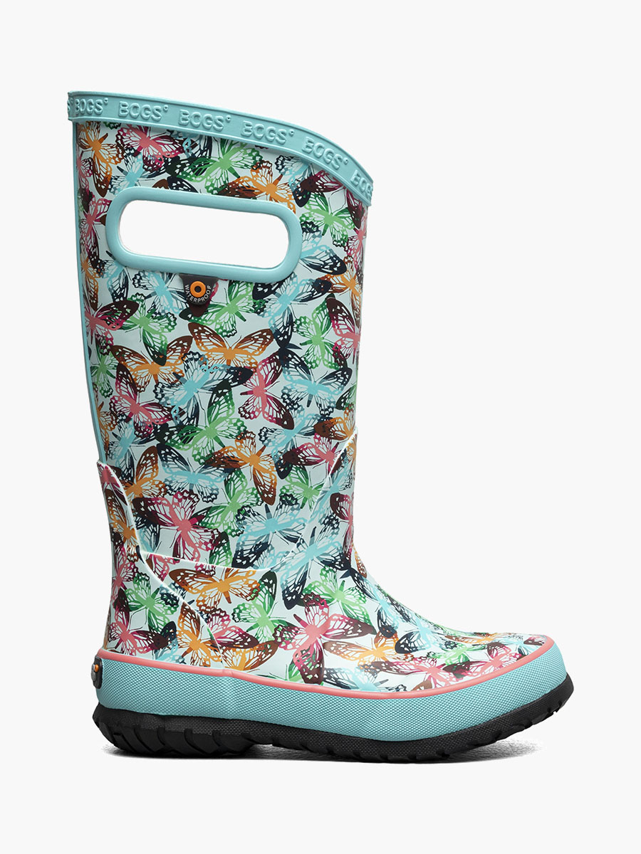 Bogs Boots Rainboot Butterfly Camo Kids Rainboot Blue Multi Size 8 Little Kid