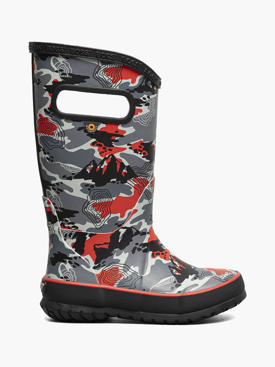 Bogs Rainboot Topo Camo Black Multi 2Y
