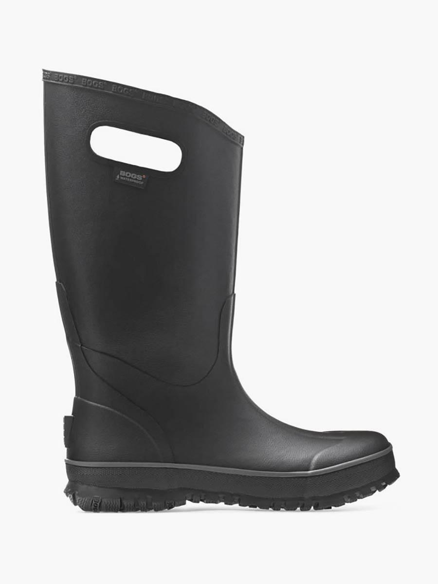 slip on black boots mens