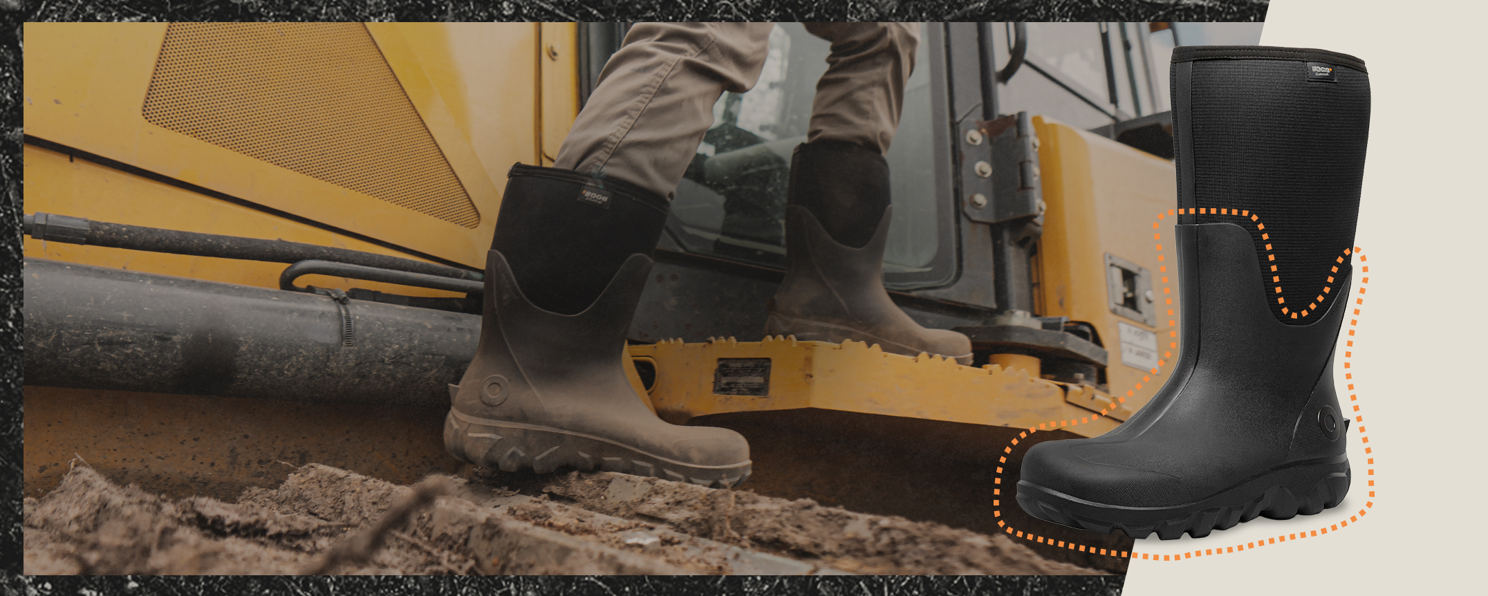 Learn more about what seamless construction means feauring a man climbing into a bulldozer.