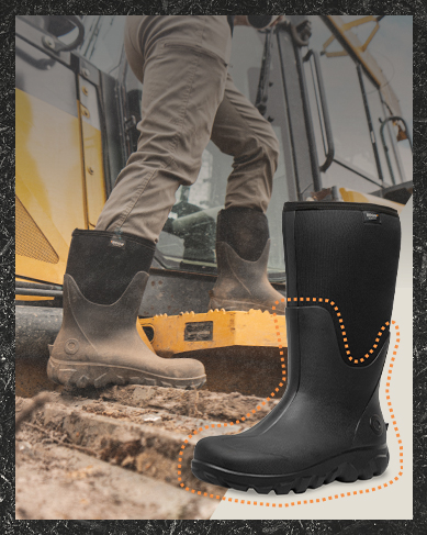 Learn more about what seamless construction means feauring a man climbing into a bulldozer.