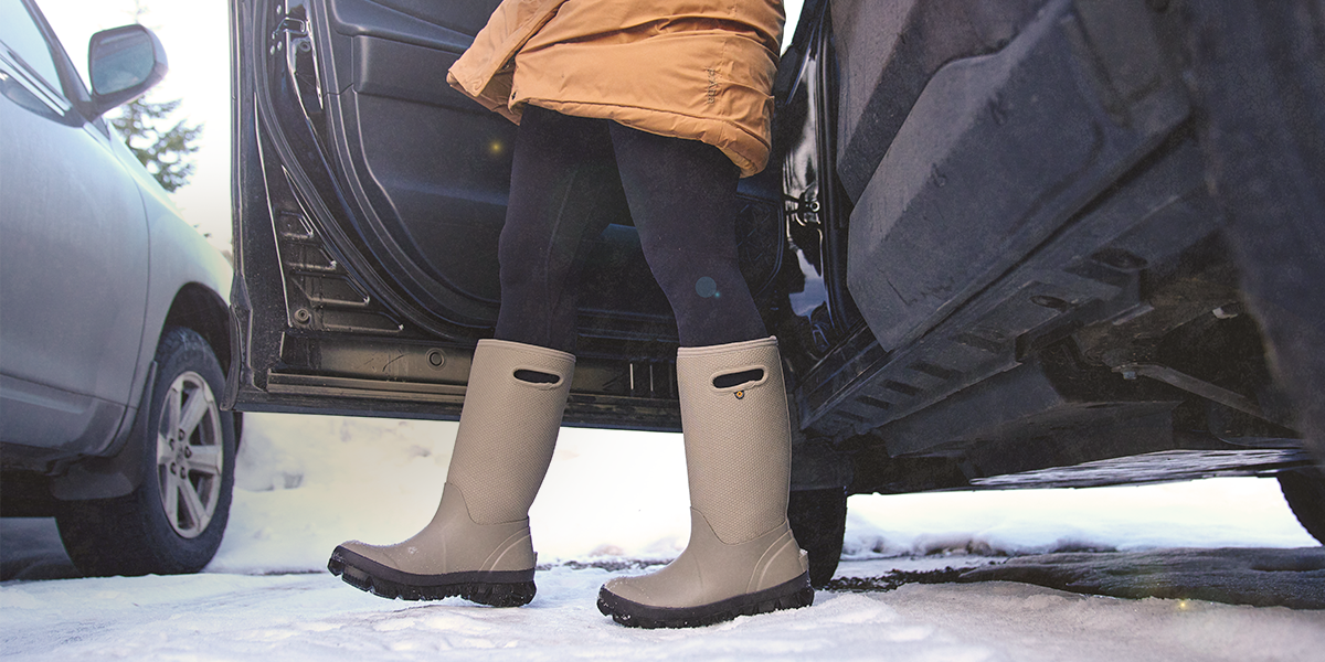 Shop the Women's Whiteout featuring the style stepping out of a vehicle in the snow.