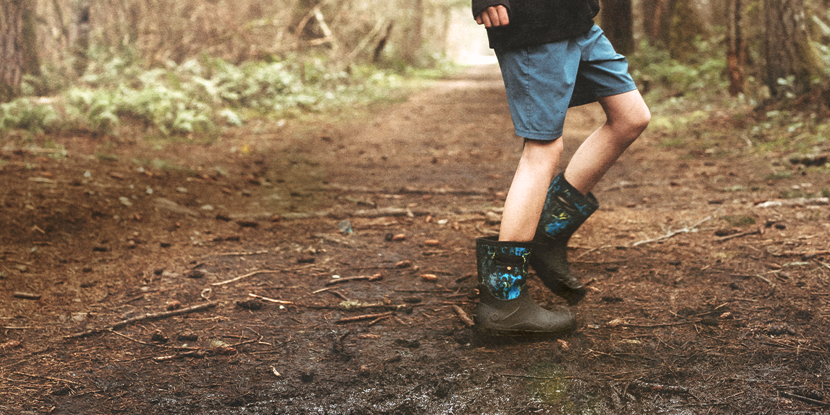 Shop the new Kid's York Seamless featuring a kid on a wooded trail.