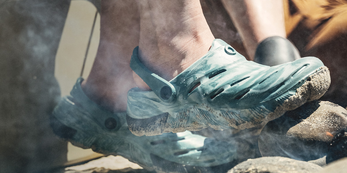 Image features the Boga slip on in spruce.
