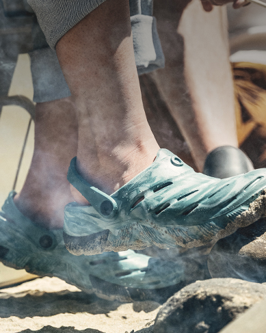 Image features the Boga slip on in spruce.