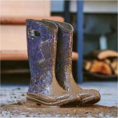 BOGS are tough.  You know what we love more than making and seeling boots? Making and selling boots that live a long life.  That's why we make every pair of BOGS to last, with the highest quality materials currently available.  But you can make them last even longer. The rainboot shown is our Women's rainboot solid in blue.  
