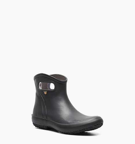 Patch Ankle Boot Solid Women's Garden Boots in Black for $95.00