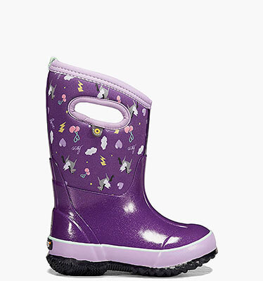 Size 1 Dark Gray Multi Bogs Kid's Winter Boots Classic Rubber 72328-074-010 