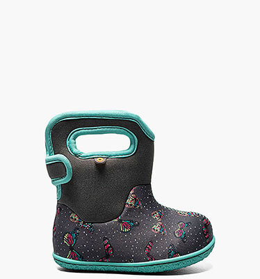 Baby Bogs Butterfly Baby Rain Boots in Dark Gray Multi for $47.90