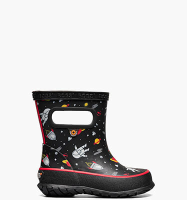 Skipper Space Man Kids' Rain Boots in Black Multi for $35.90