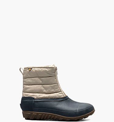 Classic Casual Winter Zip Women's Waterproof Slip On Snow Boots in Taupe Multi for $119.90