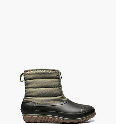 Classic Casual Winter Zip Women's Waterproof Slip On Snow Boots in Olive for $119.90