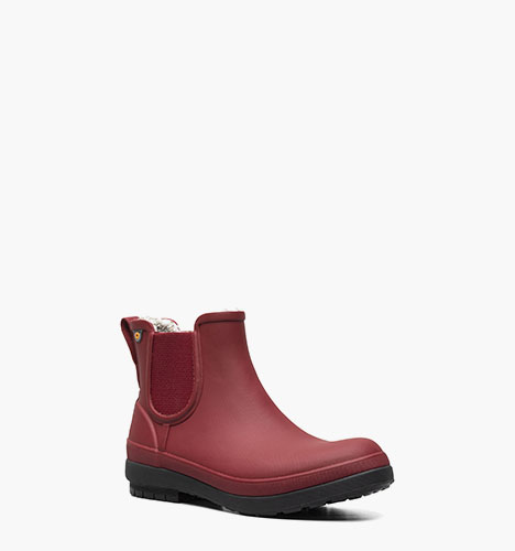 Amanda Chelsea II Women's Slip On Rain Boots in Cranberry for $71.99