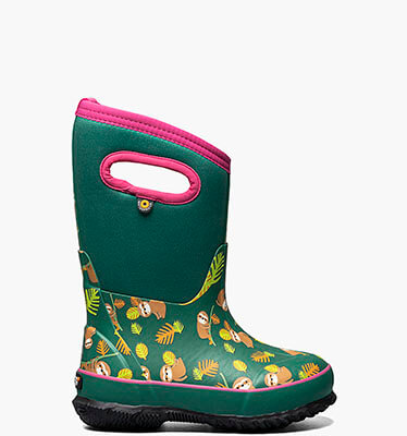 Classic Sloths Kids' Insulated Rain Boots in Emerald Multi for $74.90