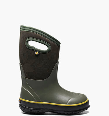 Classic Tonal Camo Kids' Insulated Rain Boots in Dark Green for $79.90