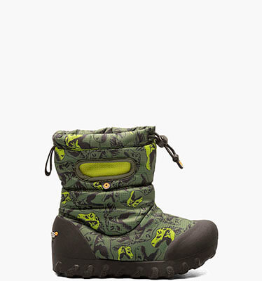 B-Moc Snow Cool Dinos Kids' Winter Boots in Dark Green Multi for $90.00