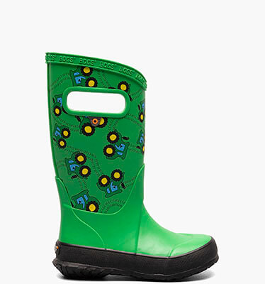 Design a Rainboot Tractors Kids' Rain Boots in Green Multi for $37.99