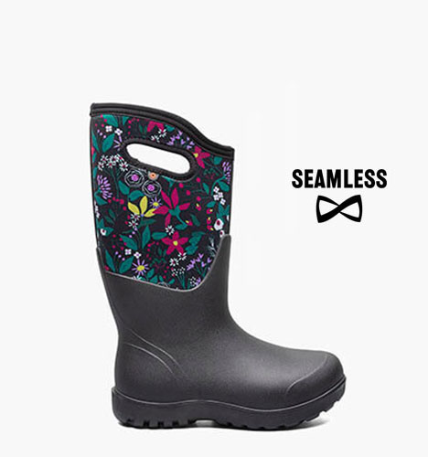 Neo-Classic Tall Cartoon Flowers Women's Winter Boots in Black Multi for $127.50