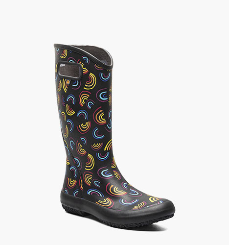 Rainboot Wild Rainbow Women's Rain Boots in Black Multi for $59.99