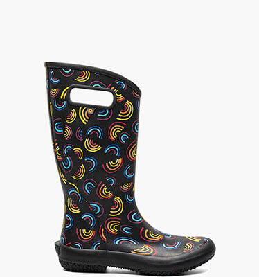 Rainboots Wild Rainbow Women's Rain Boots in Black Multi for $59.99