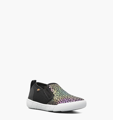 Kicker II Slip On Rainbow Leopard Kid's Outdoor Shoes in Black Multi for $44.99