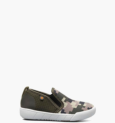 Kicker II Slip On Medium Camo Kid's Outdoor Shoes in Army Green for $56.90