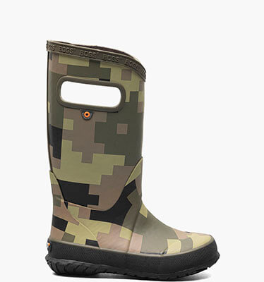 Rainboot Big Camo Kid's Rainboots in Army Green for $34.99