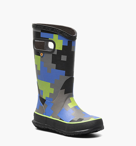 Rainboot Big Camo Kid's Rainboots in Black and Green for $52.50