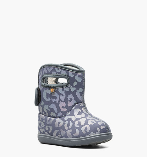 Baby Bogs II Metallic Leopard Toddler Rainboots in Misty Gray for $56.90