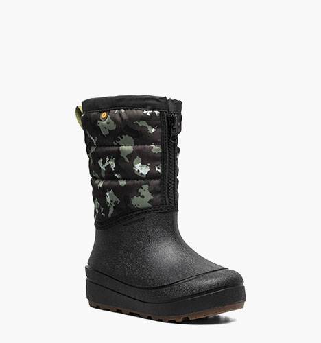 Snow Shell Zip Camo Texture Kids' Winter Boots in Black Multi for $80.00
