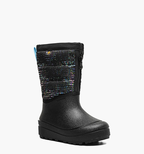Snow Shell Zip Metallic Stripes Kids' Winter Boots in Black Multi for $80.00